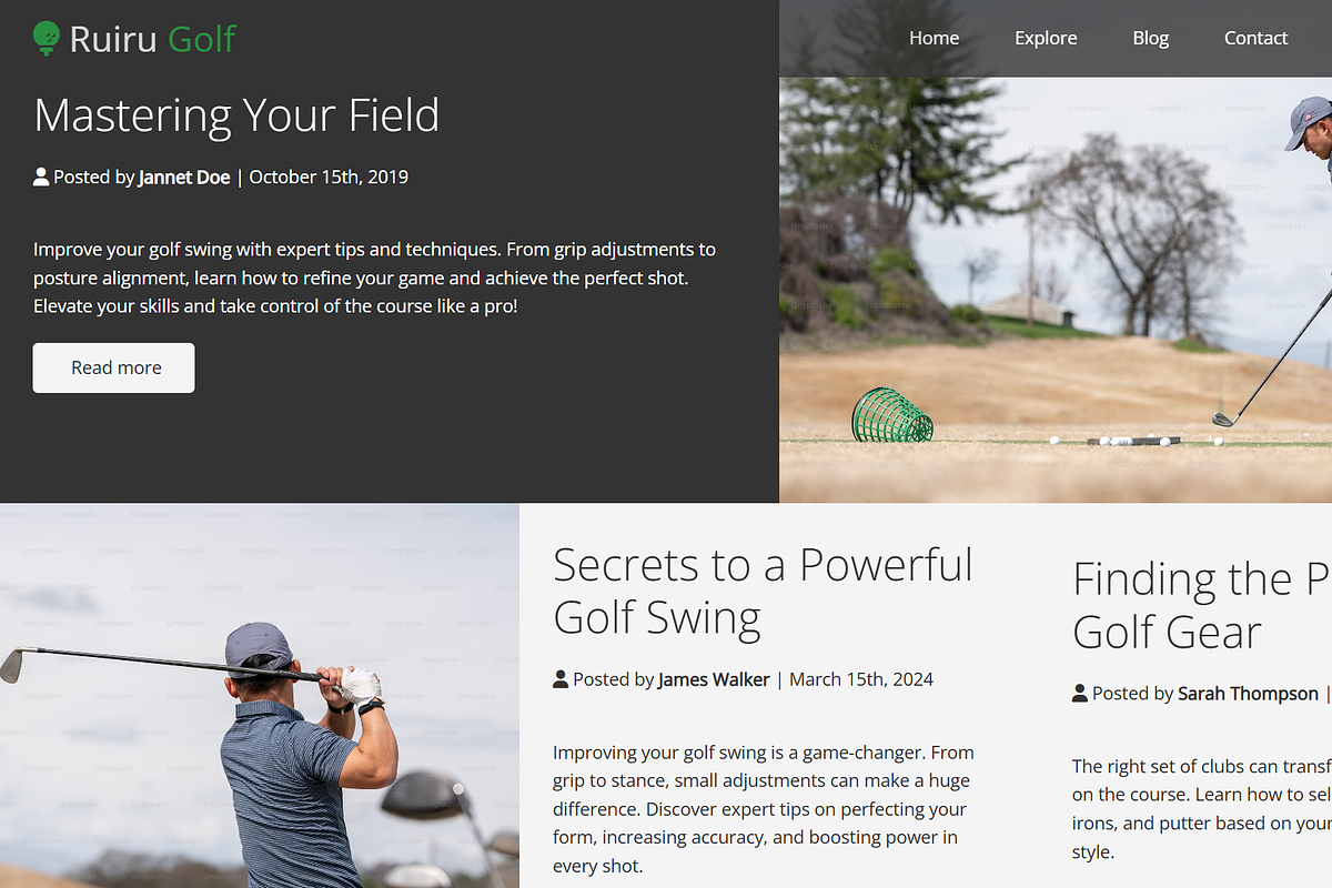 RuiruGolf-Golf Website Template, a HTML Template by NomaTemplates (Photo 13 of 13)