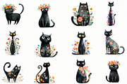 Quirky Whimsy Spring Cat Clipart, an Illustration by Designworld (Thumbnail 3 of 5)