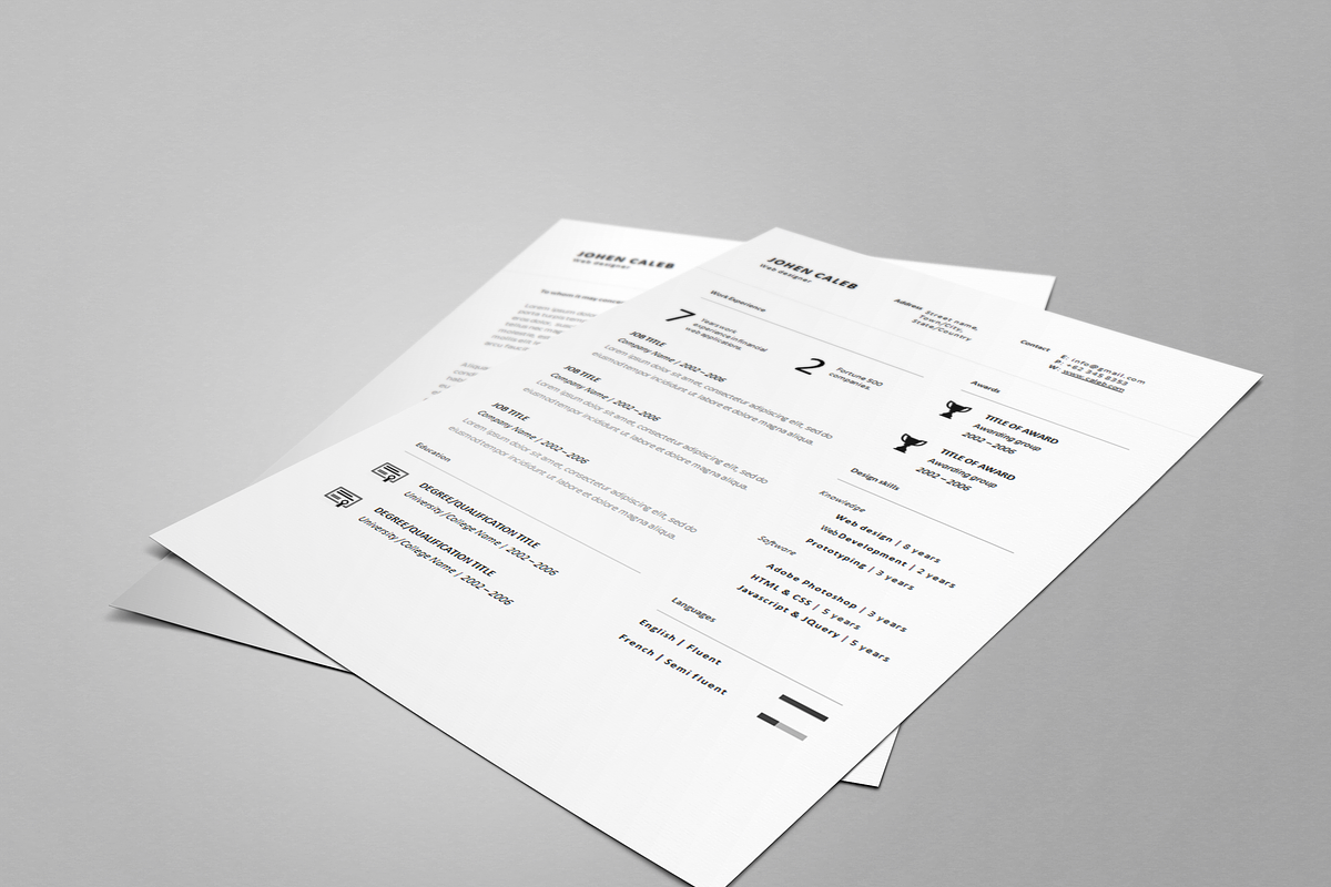 One page Resume CV + cover letter 5, a Resume Template by UX Design Mastery Shop (Photo 4 of 4)