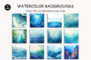 Watercolor Underwater Backgrounds, a Background Graphic by IrenKlm (Thumbnail 2 of 2)