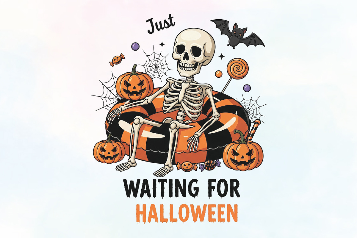 Just Waiting for Halloween PNG, an Illustration by CraftArtStudio (Photo 1 of 4)
