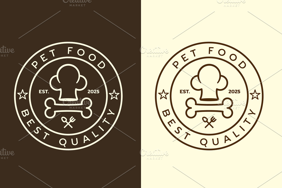 Pet Food Sticker Logo Design Icon, a Branding & Logo Template by Morvana Crew