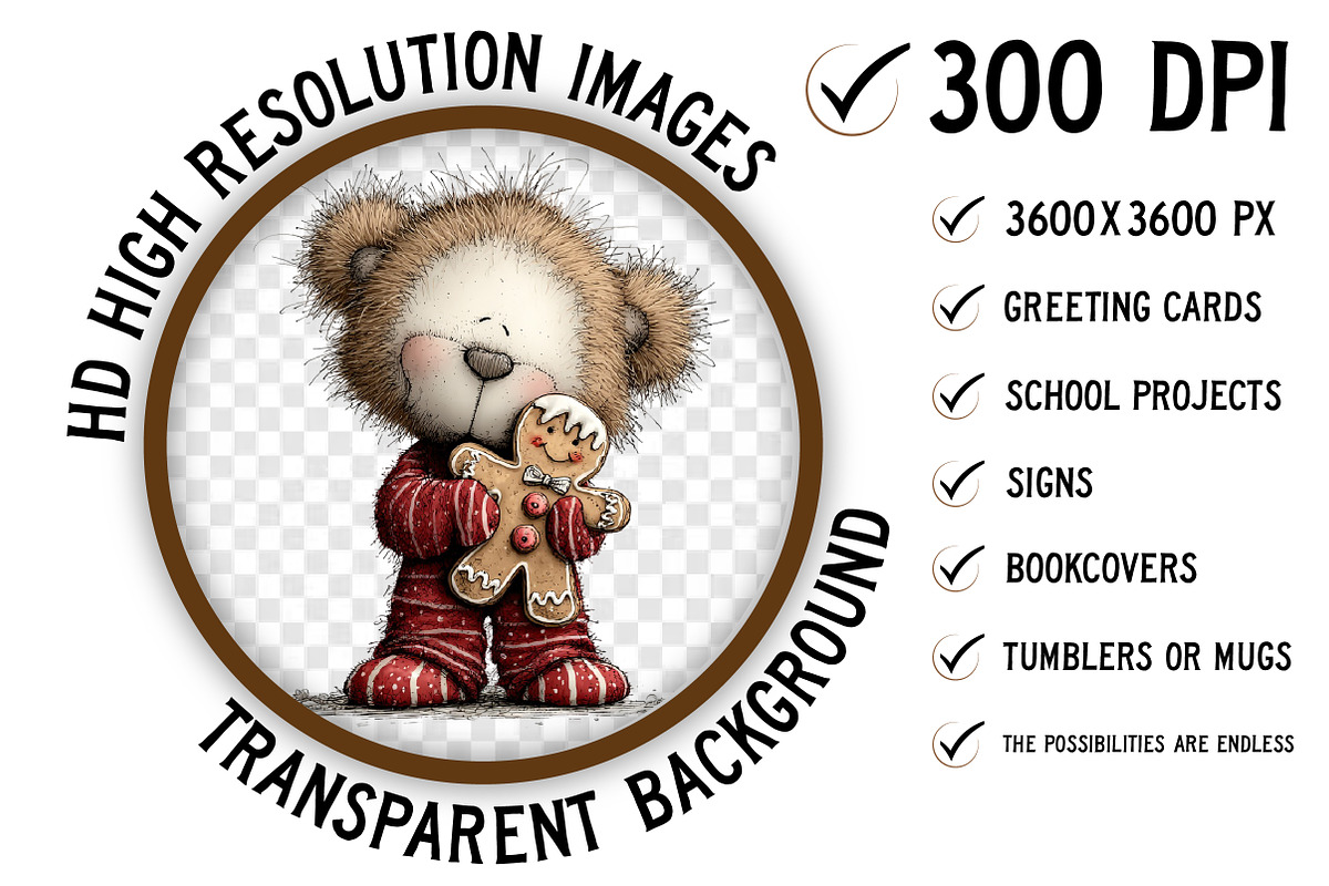 Cute Bear Christmas Sublimation, an Illustration by Craft Nest (Photo 2 of 9)