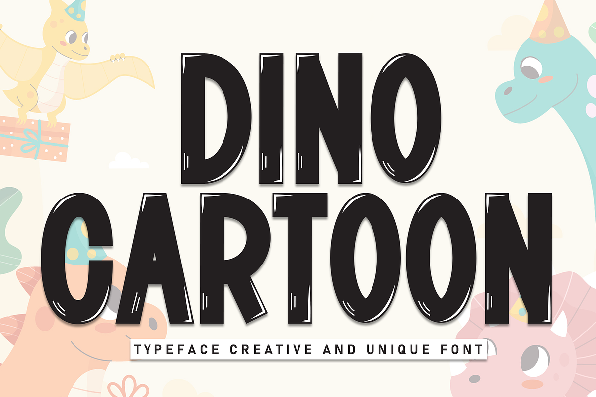 Dino Cartoon | Script Font, a Script Font by Scratchones (Photo 1 of 8)