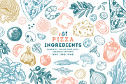 PIZZA ingredients illustrations, a Food Illustration by adehoidar (Thumbnail 1 of 9)