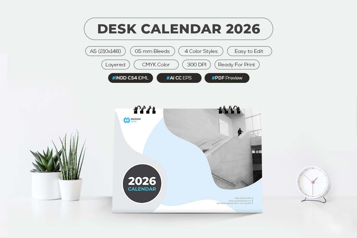 A5 Calendar 2026 Template, a Stationery Template by MstArtwork (Photo 5 of 5)