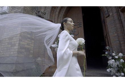 Bride in long white dress and veil, a Person Photo by Media Whale Stock