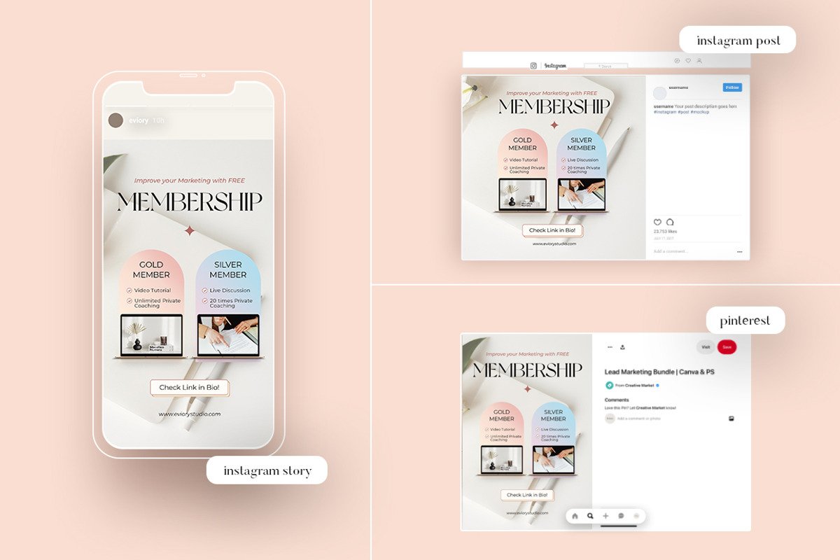 Product Mockup Instagram CANVA PS, a Social Media Template by Eviory (Photo 3 of 14)