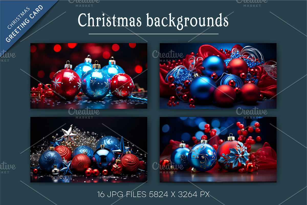 Luxury Christmas backgrounds., a Decorative Illustration by KENO Mascots (Photo 2 of 6)