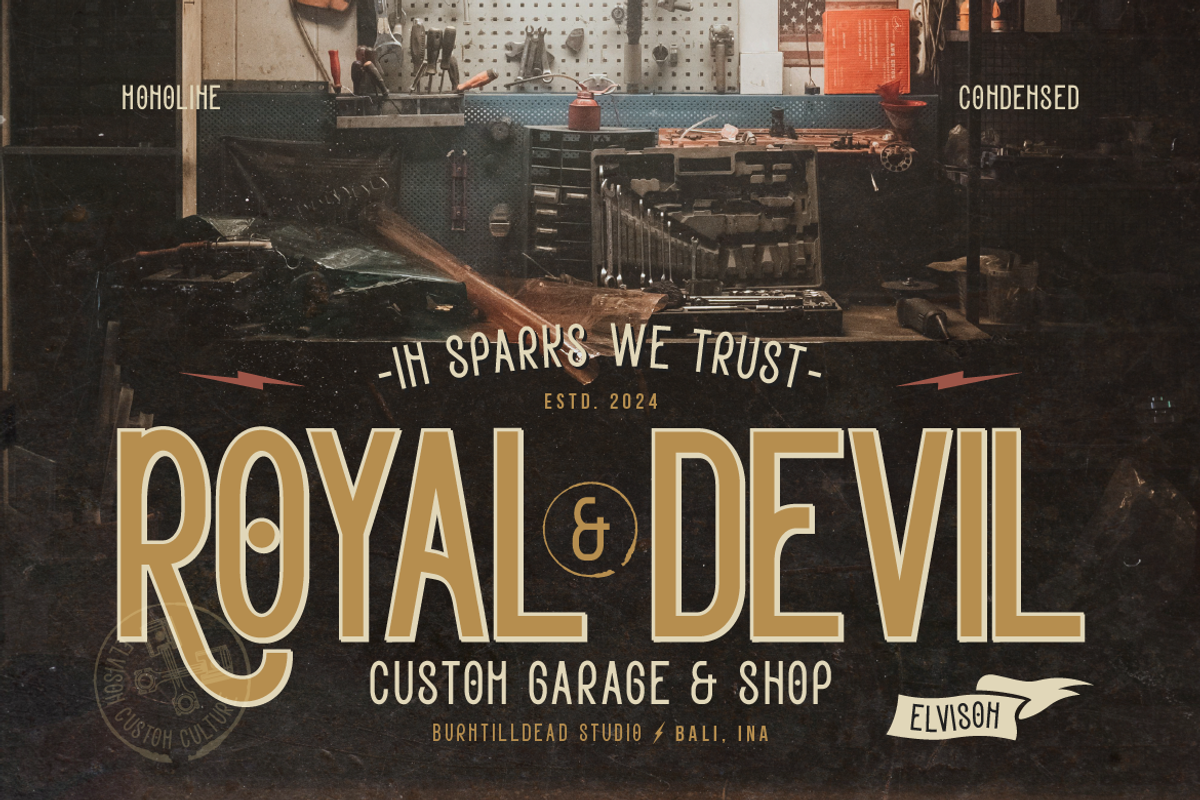 Elvison, a Sans Serif Font by Burntilldead (Photo 12 of 12)