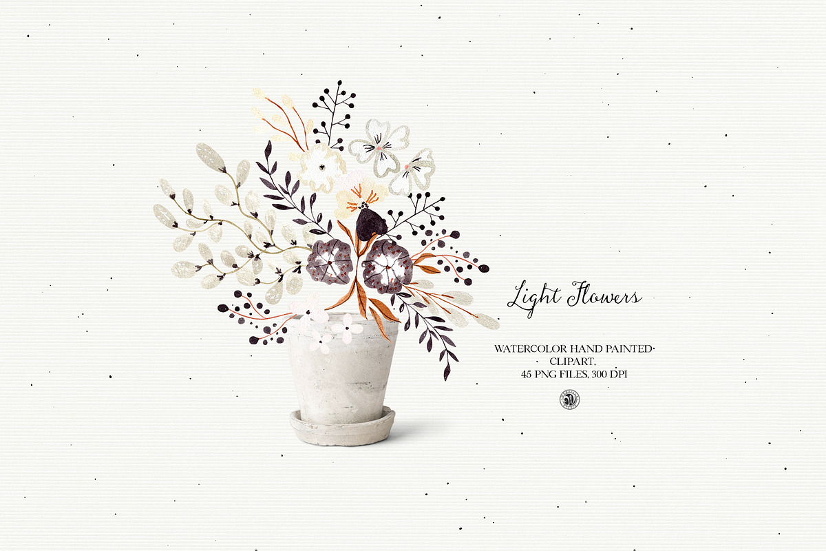 Light Flowers - watercolor set 2021, an Illustration by Webvilla Studio