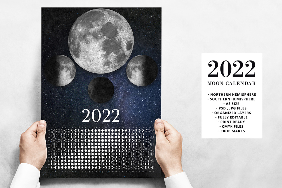 Moon Calendar 2022 Real, a Stationery Template by land art (Photo 1 of 4)