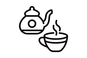 Tea drink black icon, an Outline Icon by Creative priyanka