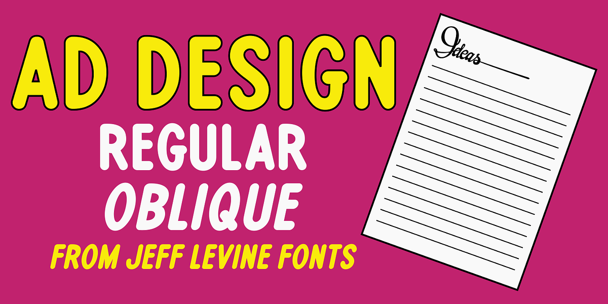 Ad Design JNL, a Sans Serif Font by Jeff Levine Fonts (Photo 1 of 5)