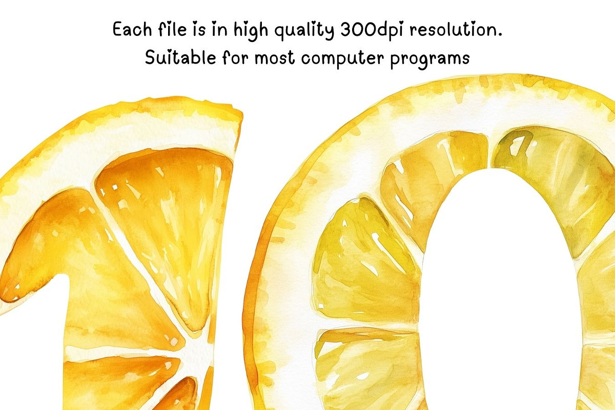 Lemon Numbers Clipart, an Illustration by PassionPNGcreation (Photo 2 of 4)