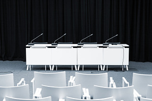 Empty press conference room, a Business Photo by BOOCYS