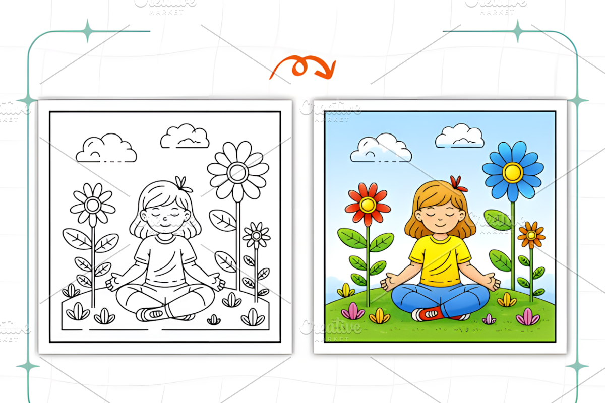 Spring Woman Coloring Pages, a Decorative Illustration by Ink Gallery (Photo 6 of 9)
