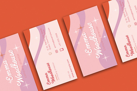 Business Card with Stars and Curves, a Business Card Template by wavebreak