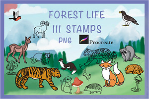 Woodland Animals Digital Stamps