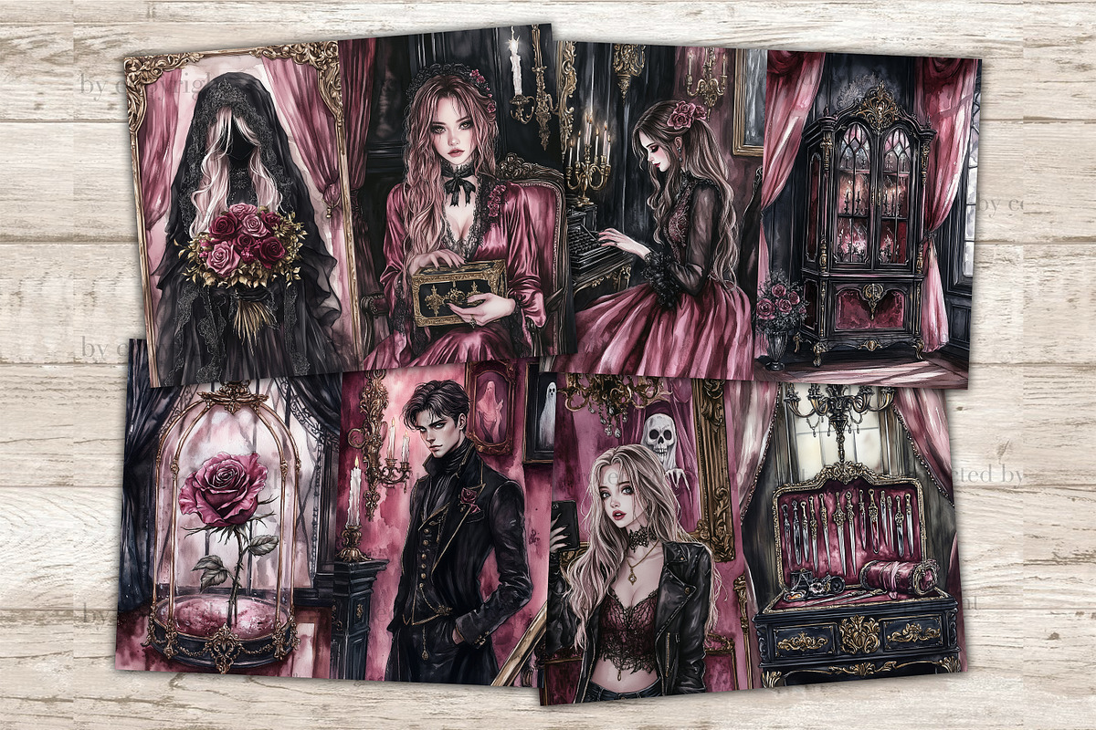 Haunted Mansion Junk Journal Pages, a Person Illustration by GlamArtZhanna (Photo 6 of 10)