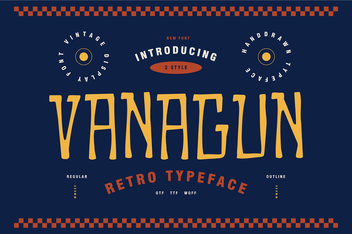 VANAGUN - Retro Display Font, a Font by Rightwheels (Photo 1 of 10)