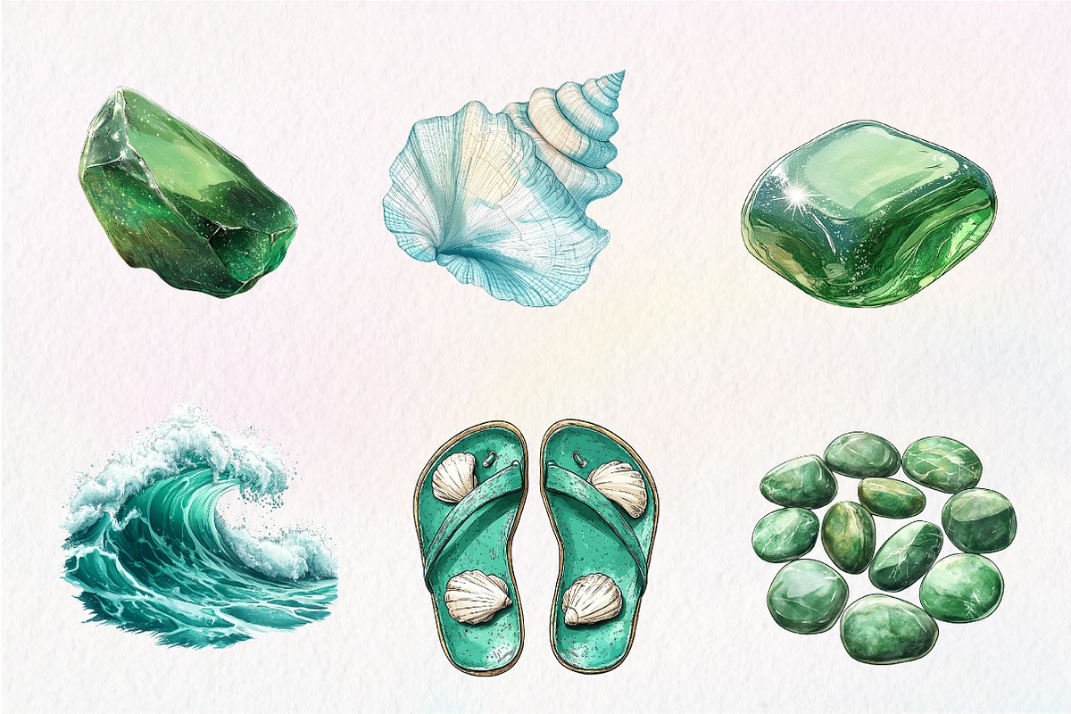 Summer Coastal Serenity Clipart, an Illustration by CreationArt (Photo 2 of 5)