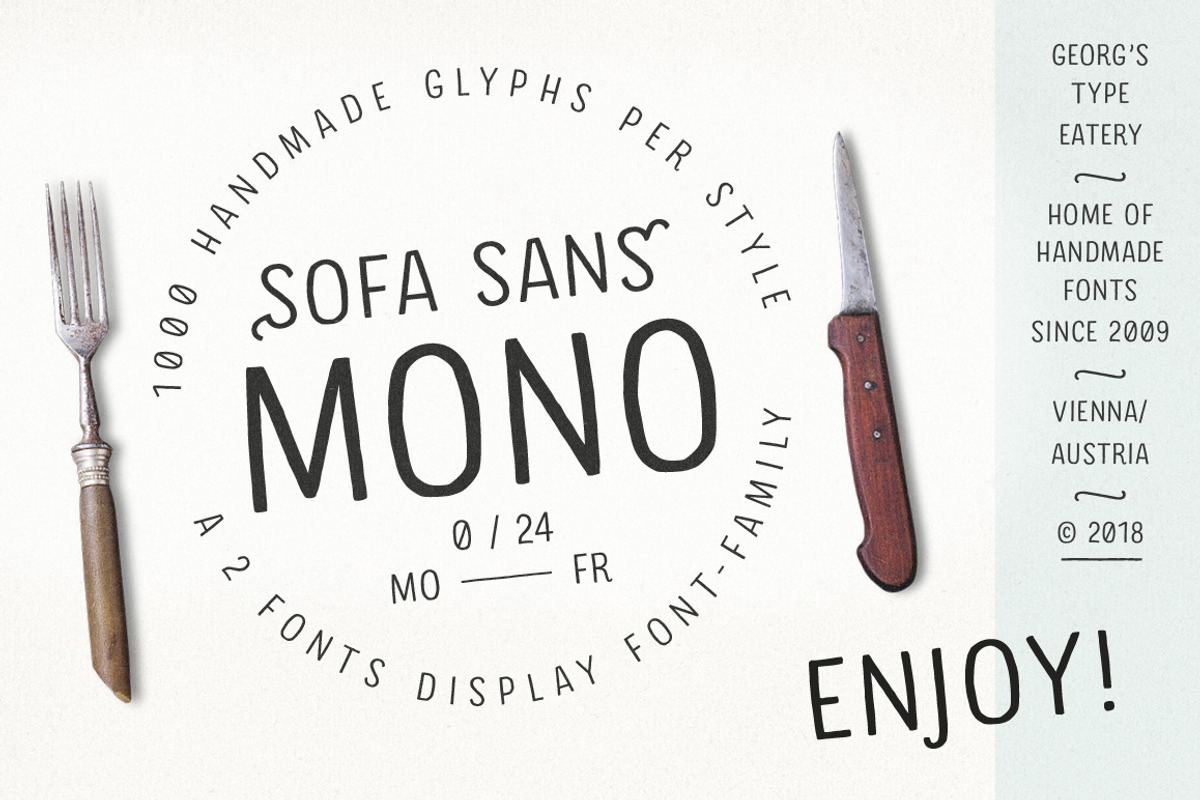 Pack of 2 Hand drawn Monoline Fonts
