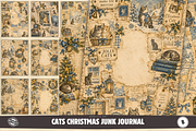 Cats Christmas Junk Journal Pages, a Background Graphic by Markicha Art (Thumbnail 1 of 5)