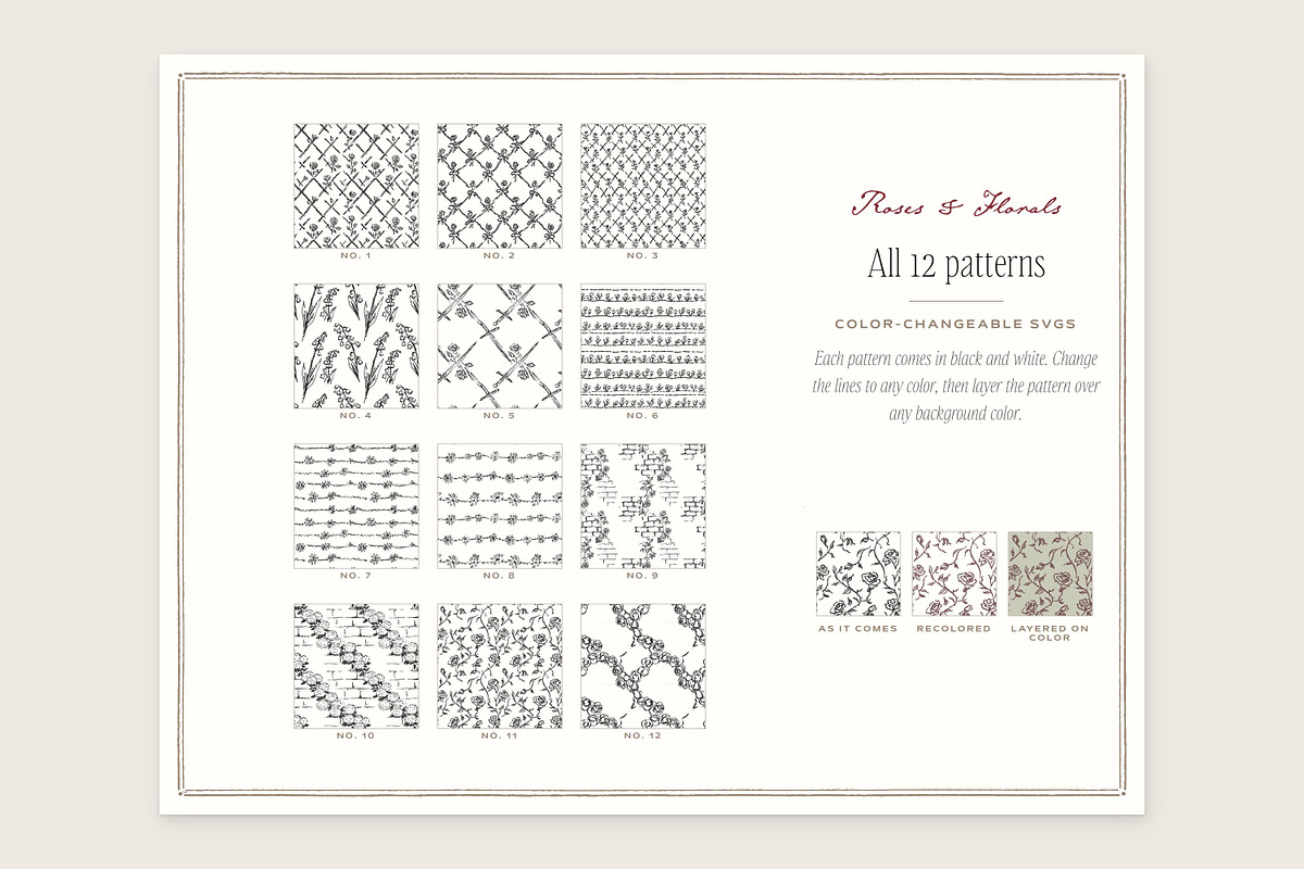 Roses & Florals Seamless Patterns, a Pattern Graphic by The October Creative (Photo 2 of 12)