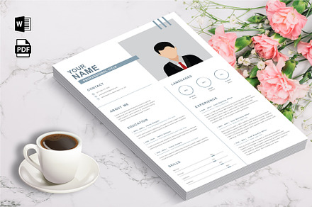 Simple Resume Template | CV Template, a Resume Template by Blue Digital Studio