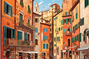 Illustration Of A Siena City