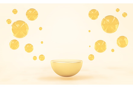 Golden podium with bubbles oil, a Scene 3D Model by Marozhkastudio
