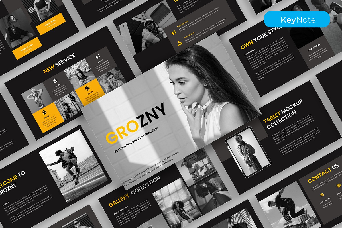 Grozny – Fashion Keynote Template, a Presentation Template by kreatifreya (Photo 1 of 5)