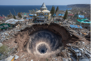 A large crack in the ground has led, a Nature Photo by ZinetroN