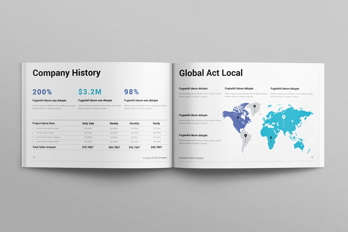 Company Profile Template Landscape, a Brochure Template by E-Type (Photo 6 of 7)