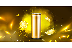 Energy drink can with explosive blue, a Food Illustration by art PVP - market