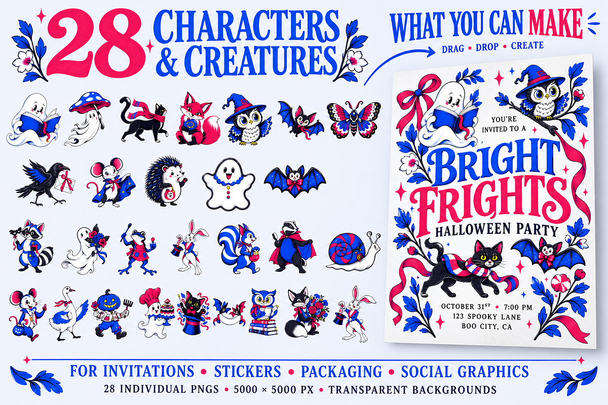 Bright Frights Halloween PNG Bundle, an Object Graphic by Designertale (Photo 3 of 10)
