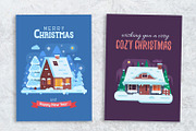 Cozy Winter House Christmas Cards, an Illustration by Alex Krugli (Thumbnail 6 of 8)