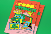 Orange Quirky Food Truck Flyer Set, a Flyer Template by graphicook (Thumbnail 2 of 3)