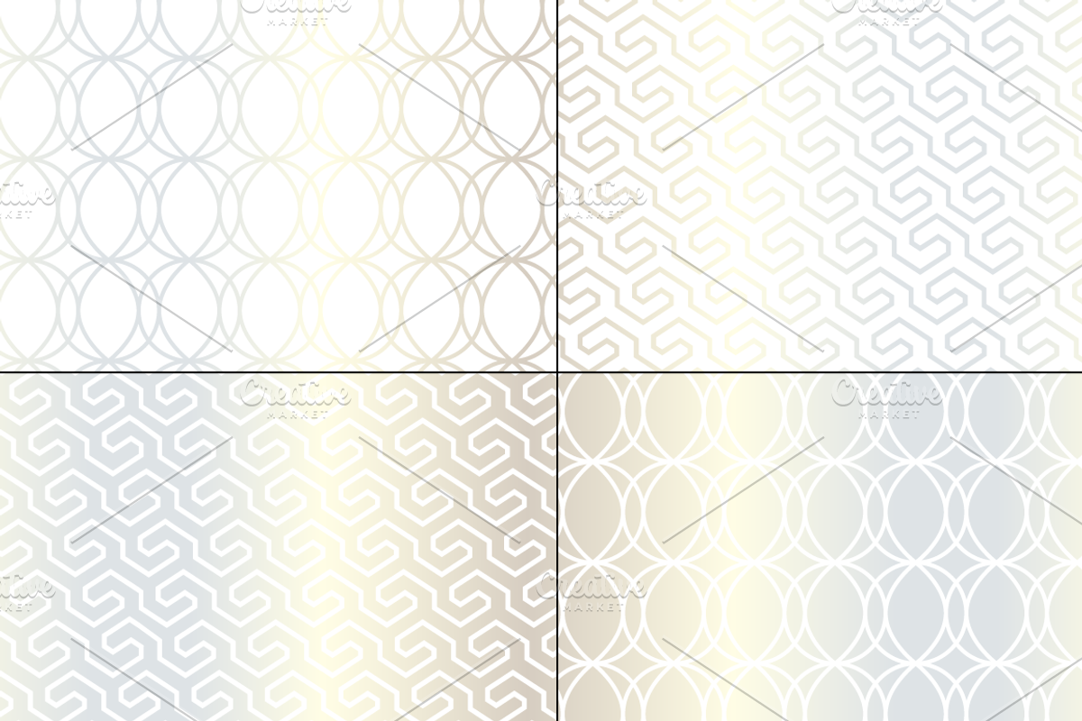 Seamless Silver Mod Geometrics preview 5