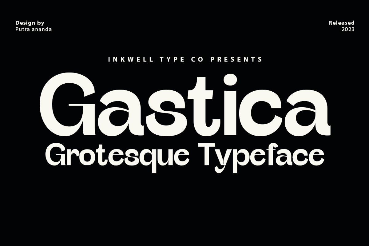Gastica - Grostesque Typeface, a Sans Serif Font by InkwellTypeCo (Photo 1 of 12)