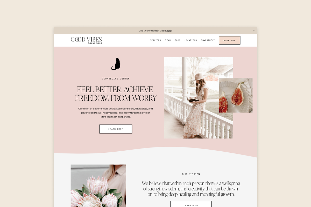 Squarespace Template: Good Vibes, a Squarespace Template by Applet Studio (Photo 2 of 5)