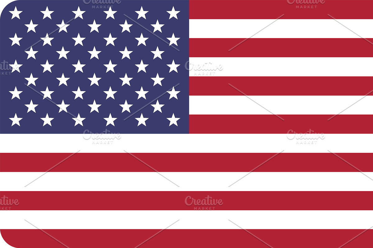USA flag icon, an Object Illustration by Vapi