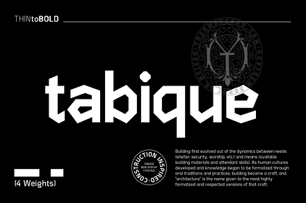 Tabique, a Sans Serif Font by YockMercado