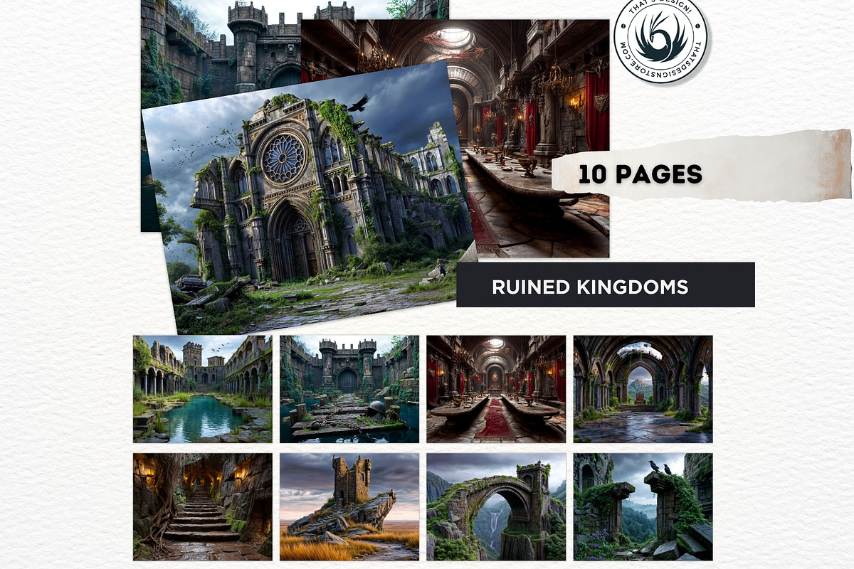 Fantasy RPG Backdrop Digital Papers, an Illustration by ThatsDesignArt (Photo 4 of 10)