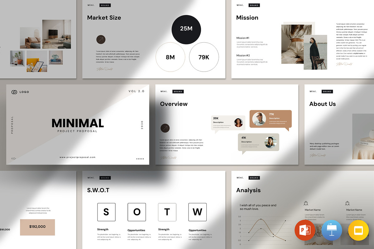 Minimal Project Proposal Template, a Presentation Template by evgenystudio