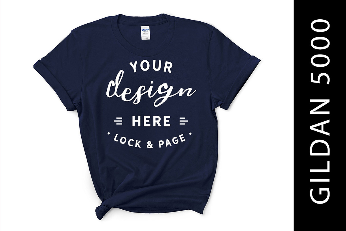 Female Gildan 5000 Mockup Bundle, a Shirt Mockup by lock and page (Photo 4 of 15)