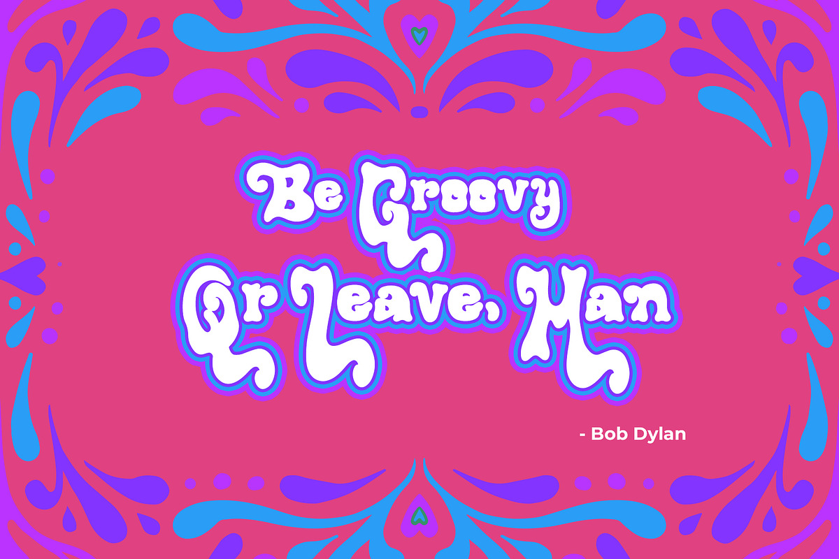 Retrowave Psychedelic Display Font, a Font by Dawnside Graphic (Photo 8 of 9)
