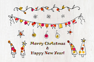 Doodle Christmas elements