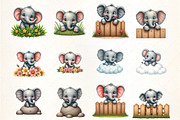 Elephant Peeking Around Corner Clipa, an Illustration by CrexoraLab (Thumbnail 2 of 5)
